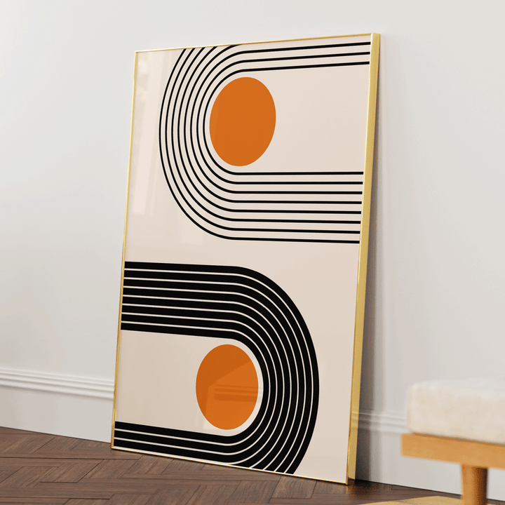 Dual Geometrics II Nook At You Matte Paper Gold Metal Frame