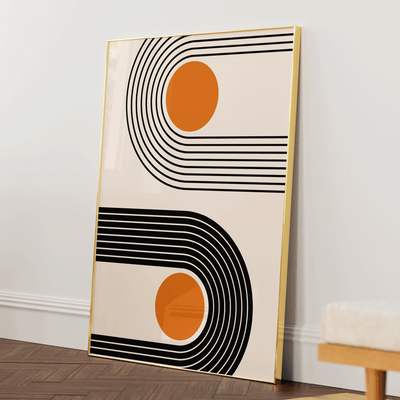 Dual Geometrics II Nook At You Matte Paper Gold Metal Frame