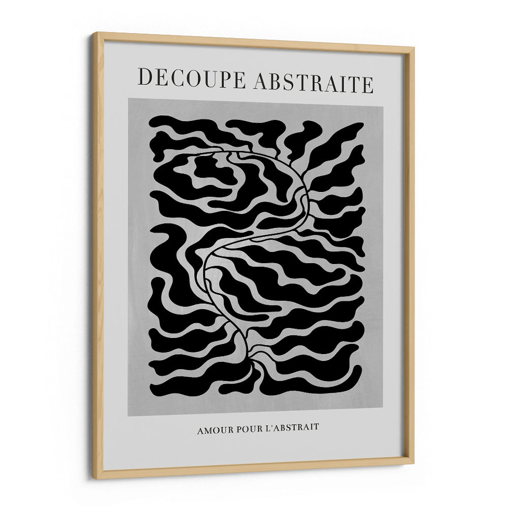 Decoupe Abstraite - Black Abstract Art Paintings-Wooden Frame-Nook At You
