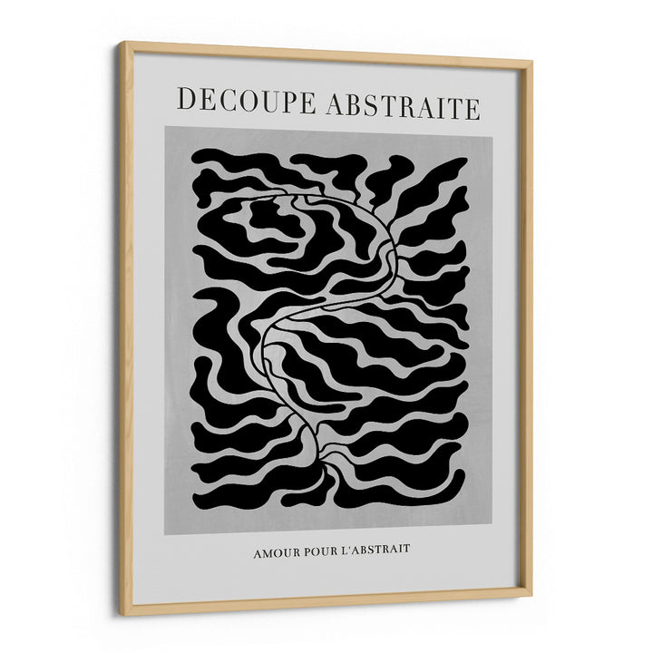 Decoupe Abstraite - Black Abstract Art Paintings-Wooden Frame-Nook At You