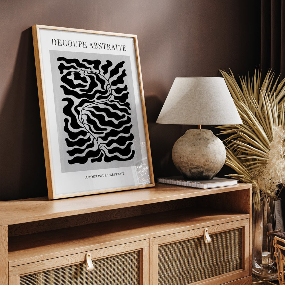 Decoupe Abstraite - Black Abstract Art Paintings-Rolled Art-Nook At You