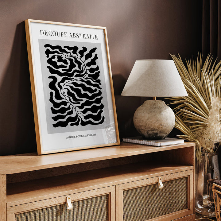 Decoupe Abstraite - Black Abstract Art Paintings-Rolled Art-Nook At You