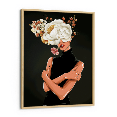 Floral Message - Black Nook At You Matte Paper Wooden Frame