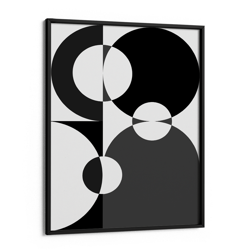 Black Geometric Splash I Nook At You Matte Paper Black Frame