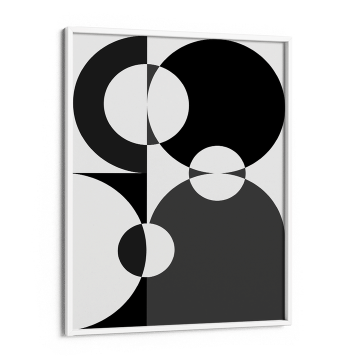 Black Geometric Splash I Abstract Wall Art-White Frame-Nook At You