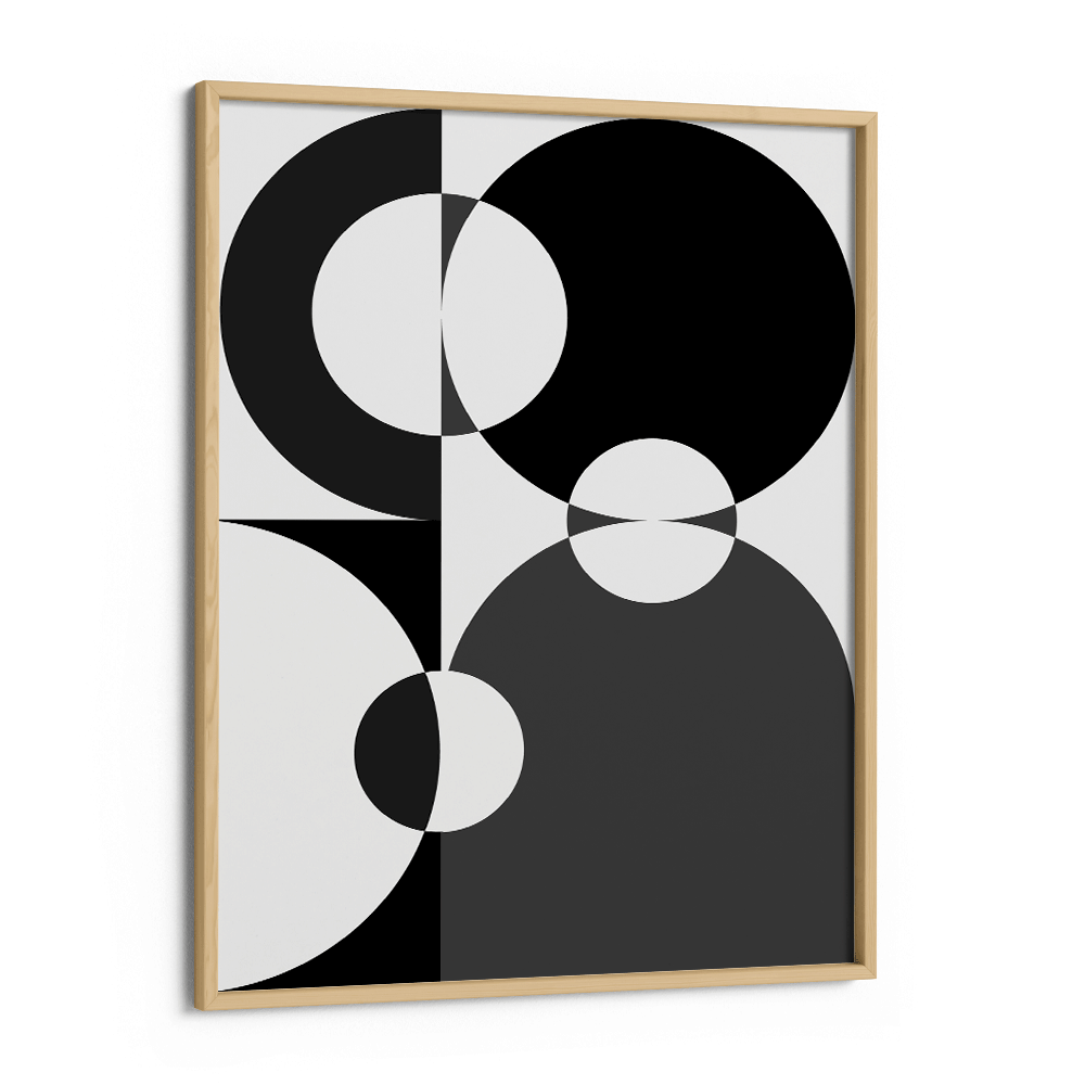 Black Geometric Splash I Abstract Wall Art-Wooden Frame-Nook At You