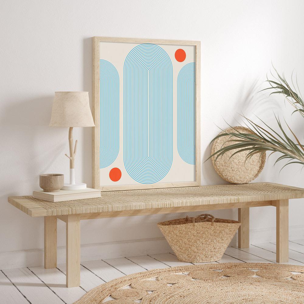 Geometric Capsule - I (Powder Blue) Nook At You Matte Paper Rolled Art