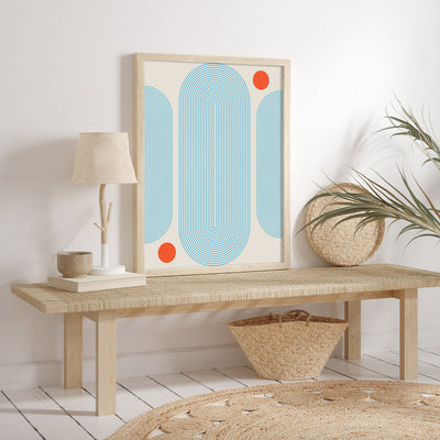 Geometric Capsule - I (Powder Blue) Nook At You Matte Paper Rolled Art