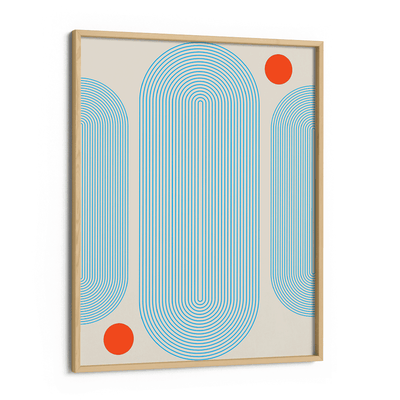 Geometric Capsule - I (Powder Blue) Nook At You Matte Paper Wooden Frame