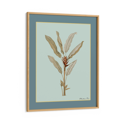 Plantain Tree II - Teal Nook At You Matte Paper Wooden Frame