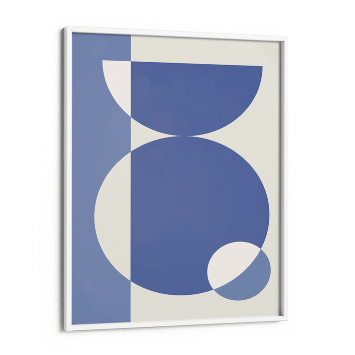 Indigo Geometric Splash Abstract Wall Art-White Frame-Nook At You
