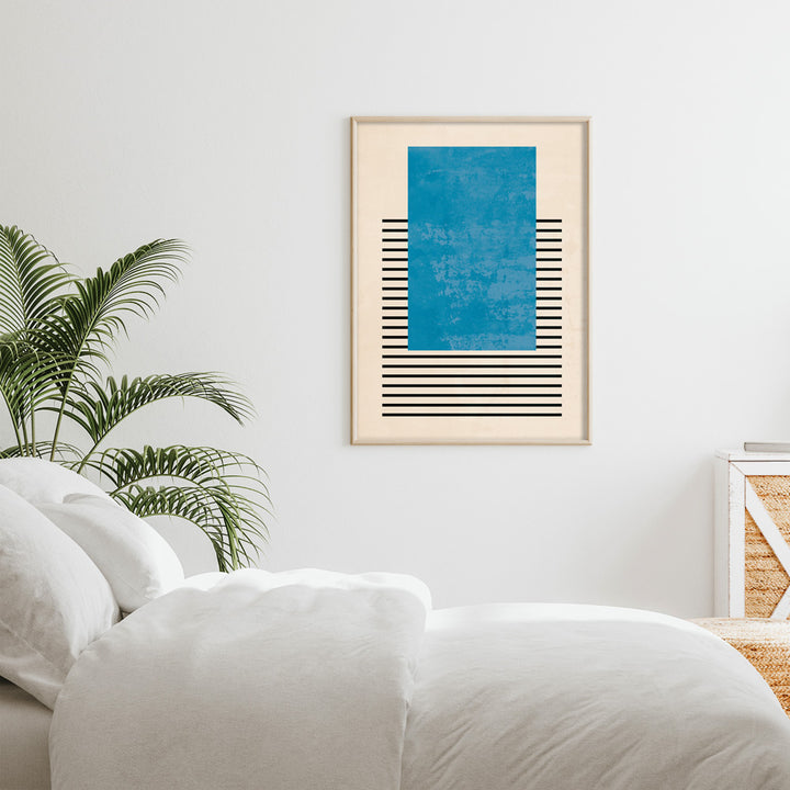 Azure Colour Block Abstract Art Prints-Nook At You