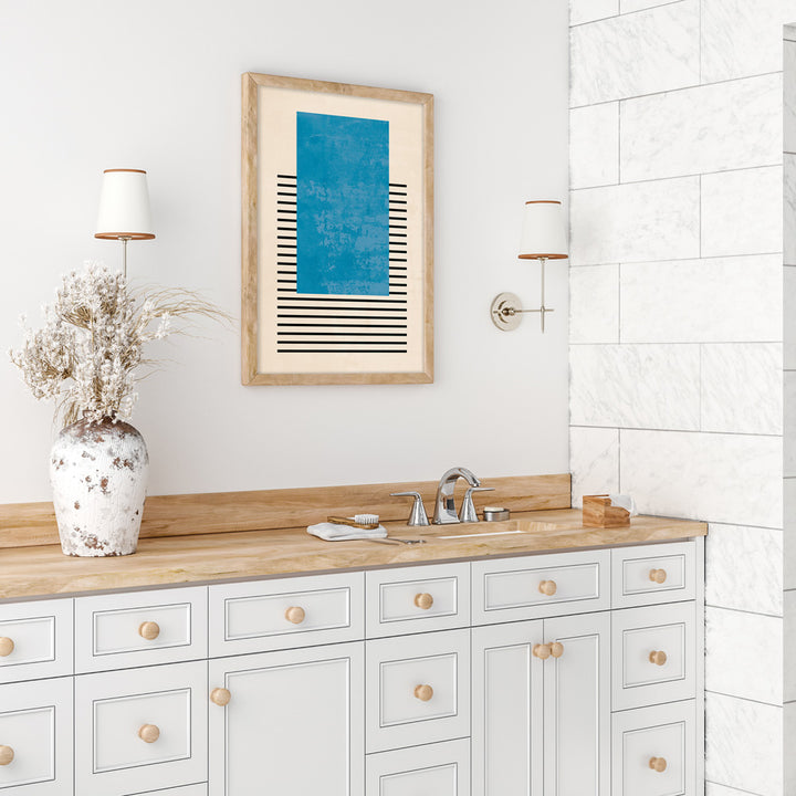 Azure Colour Block Abstract Art Prints-Nook At You