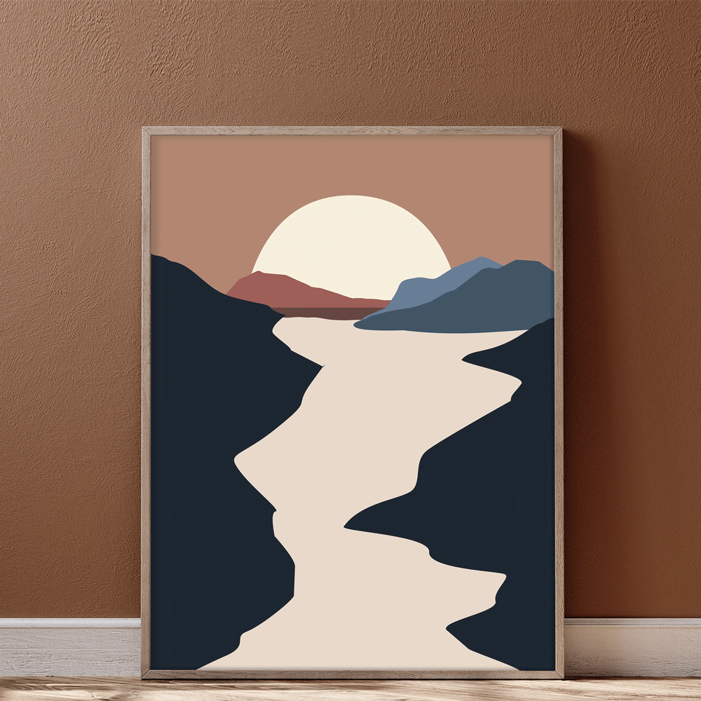 Serene Landscape Nook At You Matte Paper Rolled Art