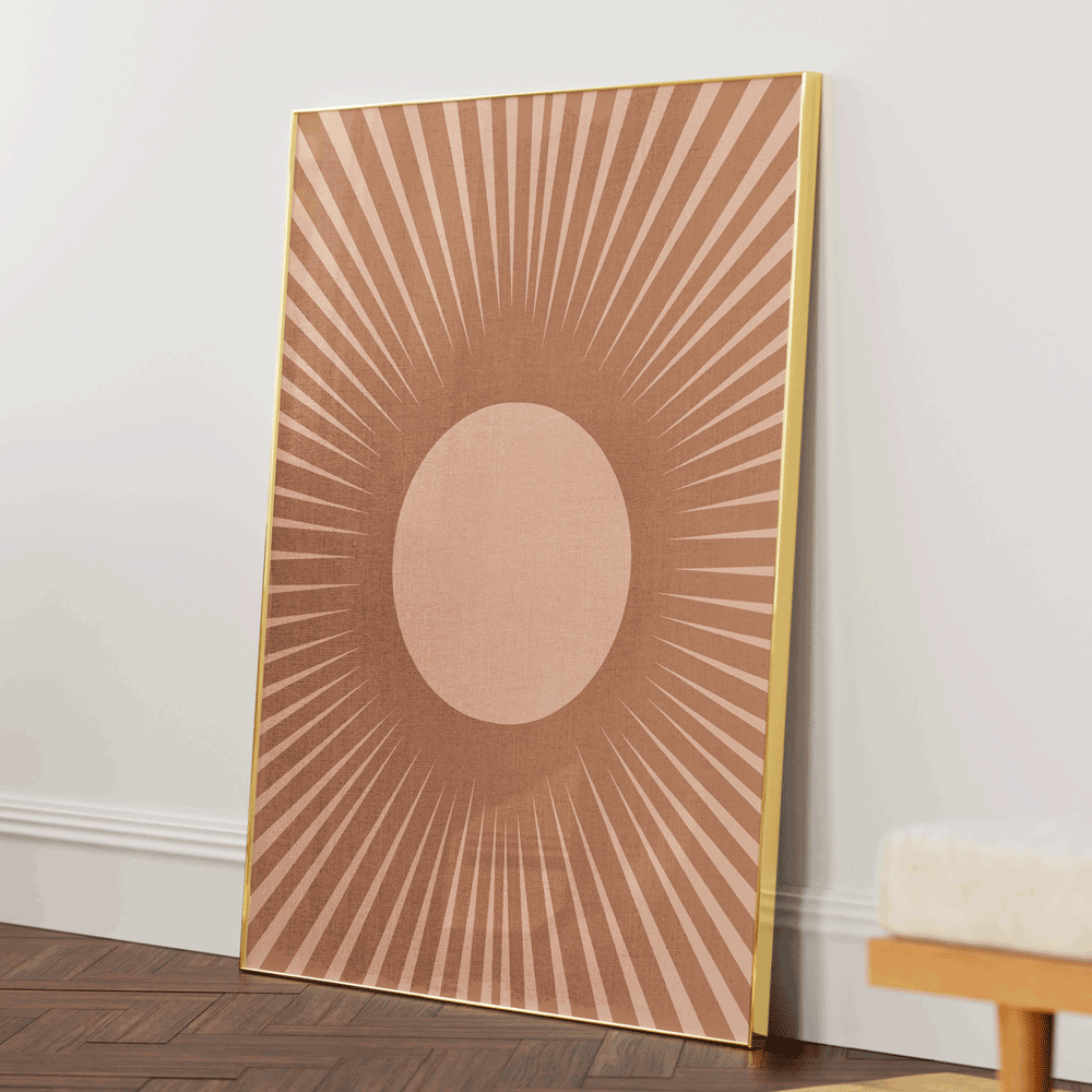 Bohemian Rays Nook At You Matte Paper Gold Metal Frame