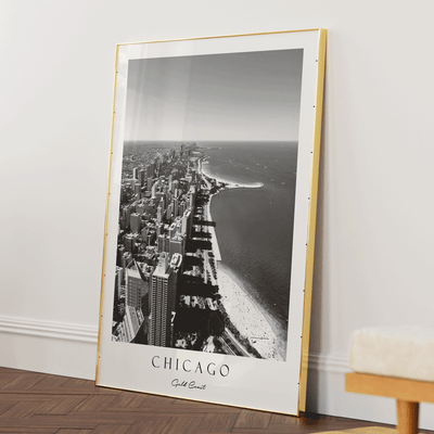 Chicago Nook At You Matte Paper Gold Metal Frame