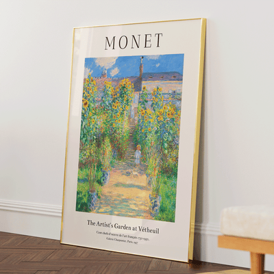 Claude Monet- Garden At Vétheuil Nook At You Matte Paper Gold Metal Frame