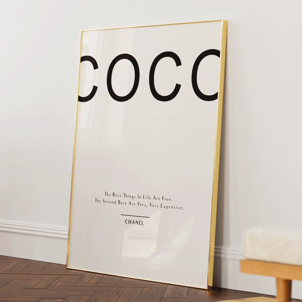 COCO Chanel - White Nook At You Matte Paper Gold Metal Frame