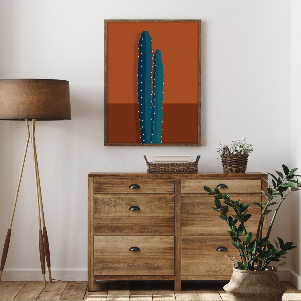 Mid Century Cactus Nook At You Matte Paper Rolled Art