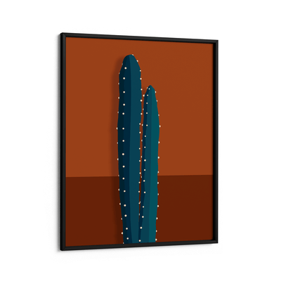 Mid Century Cactus Nook At You Matte Paper Black Frame