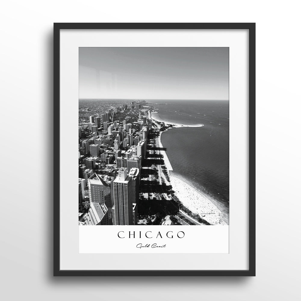 Chicago Nook At You Matte Paper Black Frame With Mount