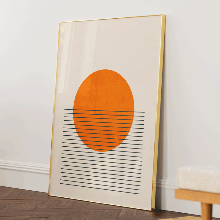 Citrus Colour Block Abstract Art Prints-Gold Metal Frame-Nook At You