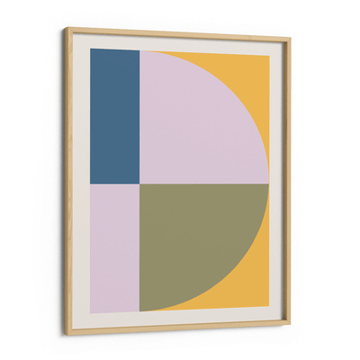 Kaleidoscopic Colour Block Nook At You Matte Paper Wooden Frame