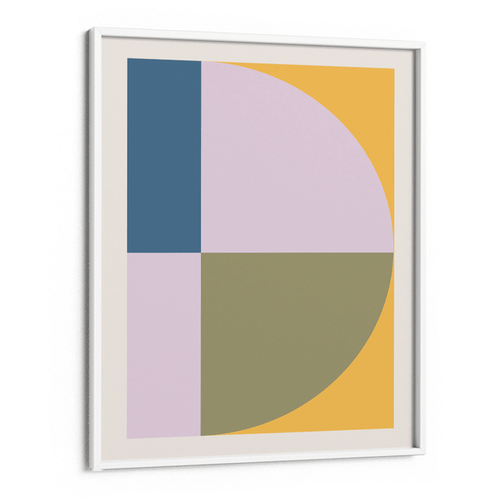 Kaleidoscopic Colour Block Abstract Prints-White Frame-Nook At You