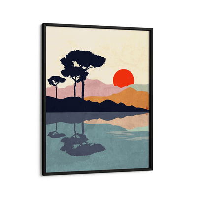 Burnt Orange Sunset Nook At You Matte Paper Black Frame