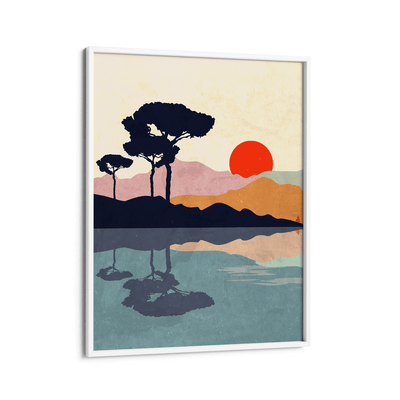 Burnt Orange Sunset Nook At You Matte Paper White Frame