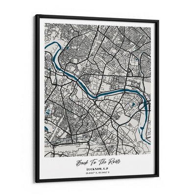 Map Art - Midnight Metropolis Nook At You Matte Paper Black Frame