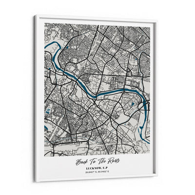 Map Art - Midnight Metropolis Nook At You Matte Paper White Frame