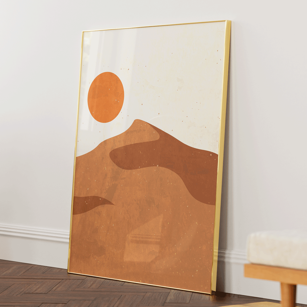 Desert Sun - 3 Nook At You Matte Paper Gold Metal Frame