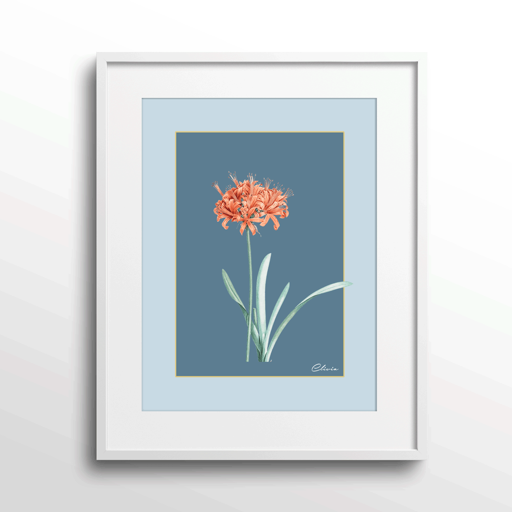 Ruby Blossom - Wild Blue Nook At You Matte Paper White Frame With Mount