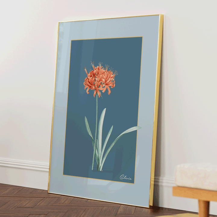 Ruby Blossom - Wild Blue Nook At You Matte Paper Gold Metal Frame