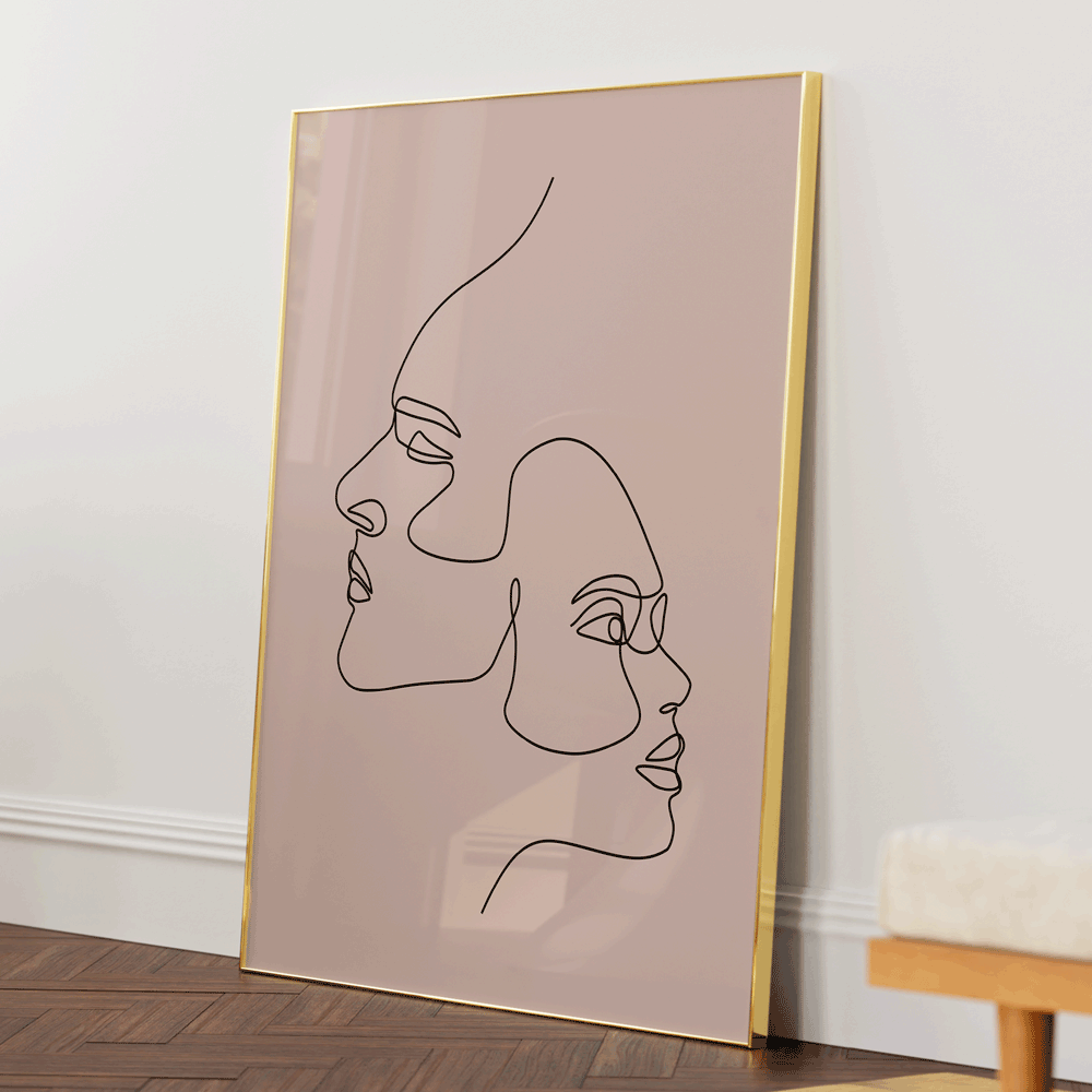 Deceit - Pink Abstract Wall Art-Gold Metal Frame-Nook At You