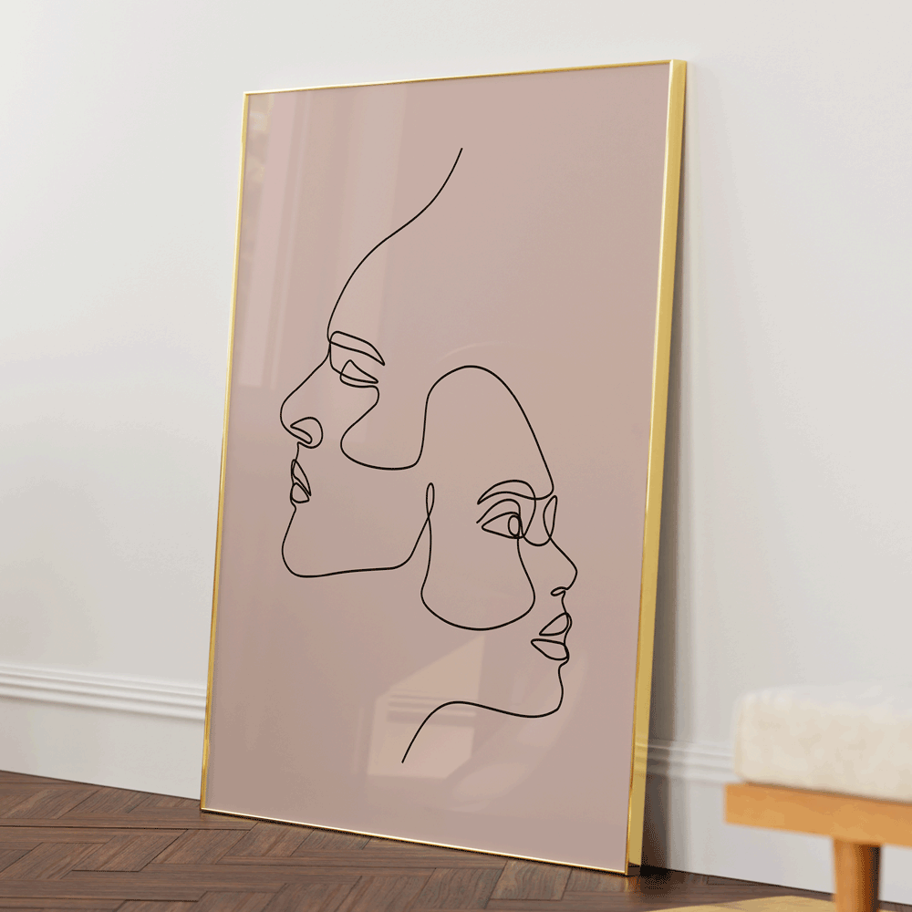 Deceit - Pink Nook At You Matte Paper Gold Metal Frame