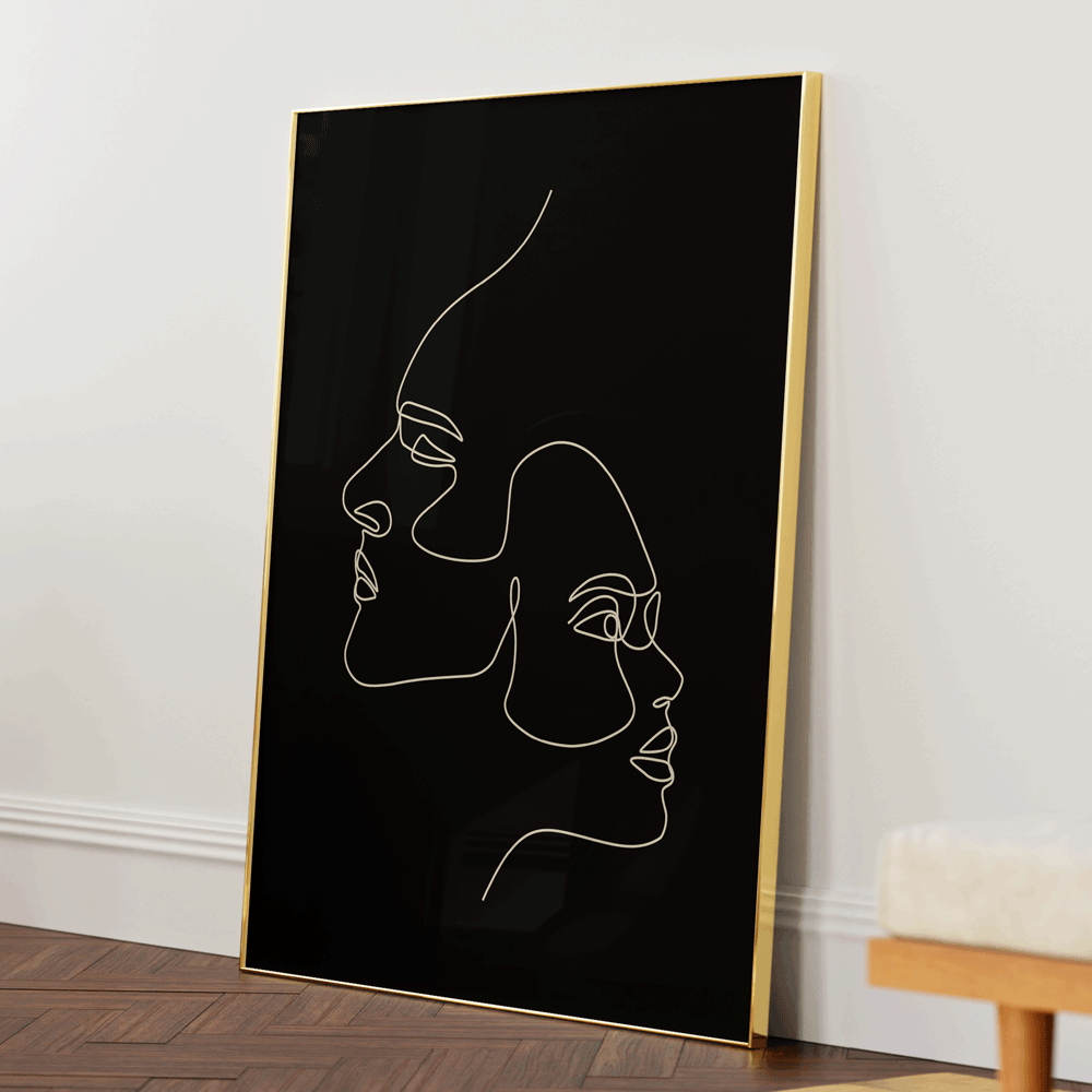 Deceit - Black Nook At You Matte Paper Gold Metal Frame