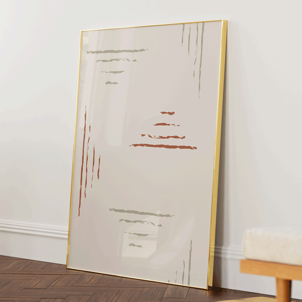 Dynamic Web Abstract Art Prints-Gold Metal Frame-Nook At You
