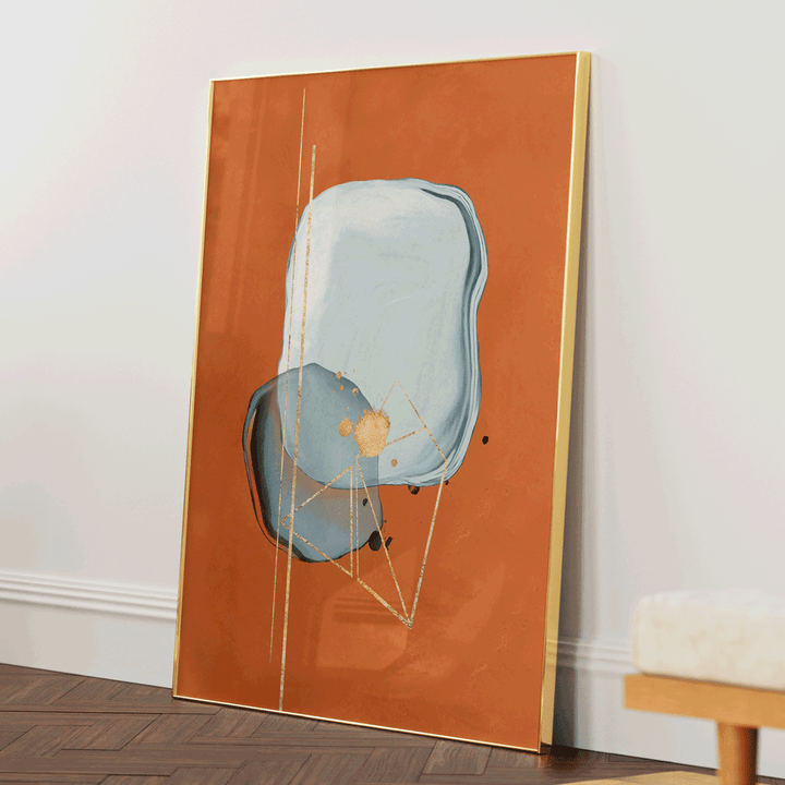 Ethereal Catch Abstract Painting-Gold Metal Frame-Nook At You