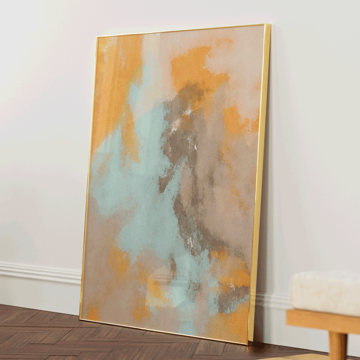 Evanescent Fall Abstract Wall Art-Gold Metal Frame-Nook At You
