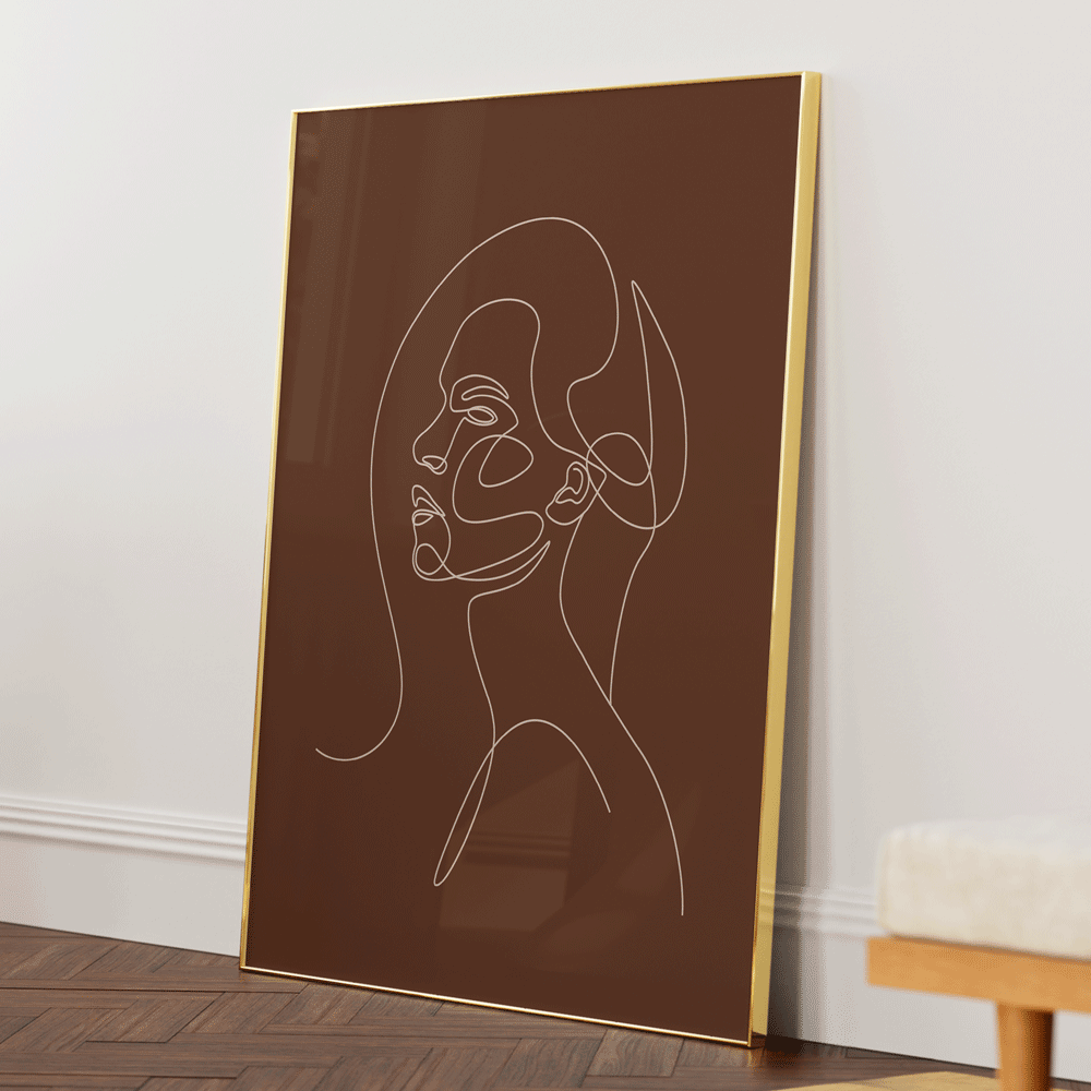 Elated Balance - Brown Nook At You Matte Paper Gold Metal Frame