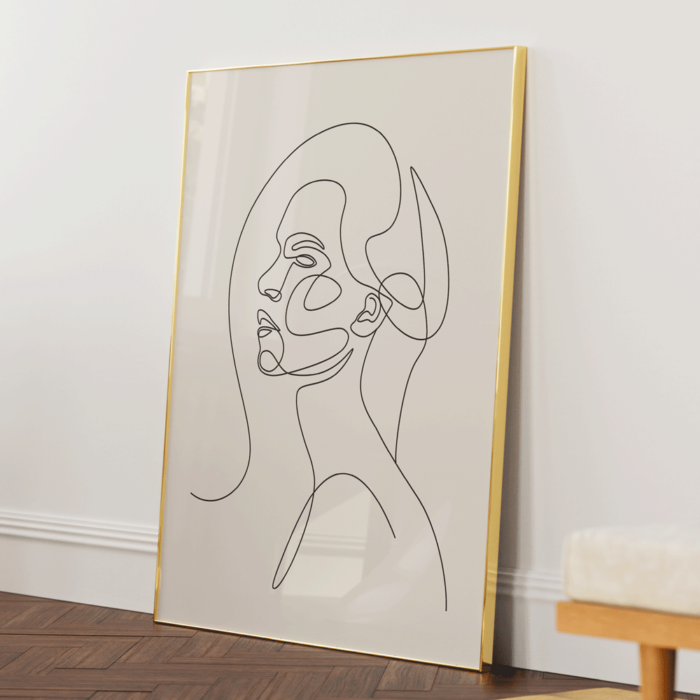 Elated Balance - White Nook At You Matte Paper Gold Metal Frame