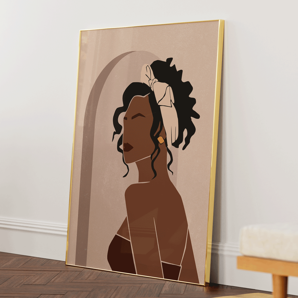 Enchanted Beauty Nook At You Matte Paper Gold Metal Frame