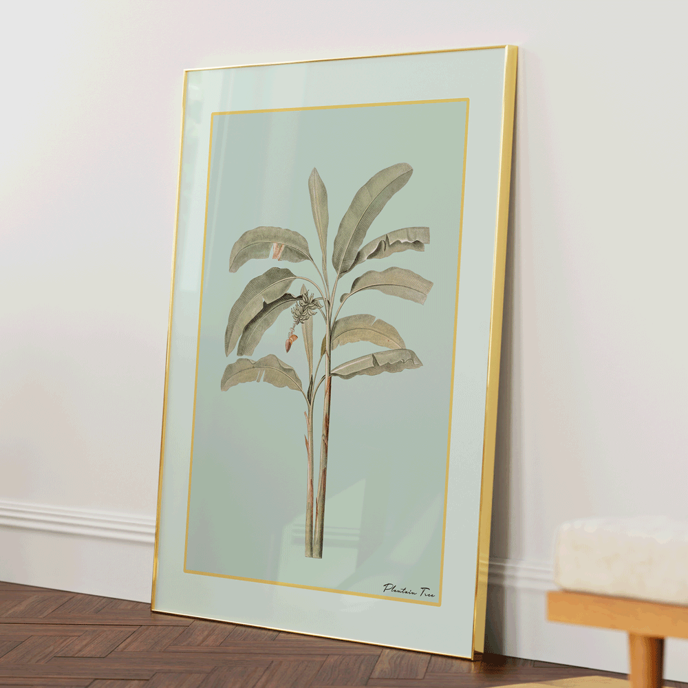 Plantain Tree I - Coast Nook At You Matte Paper Gold Metal Frame