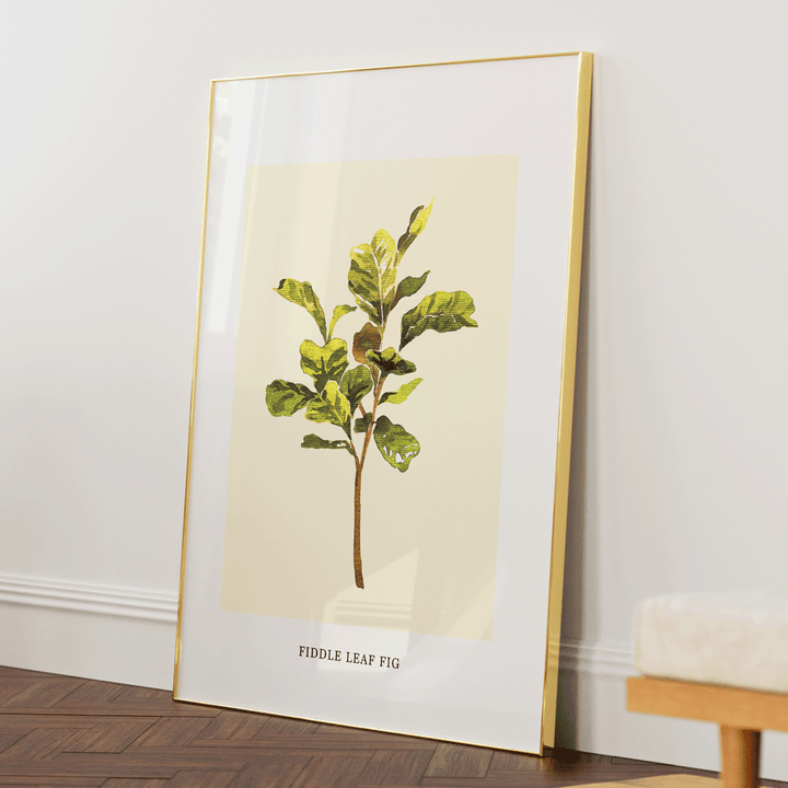Fiddle Leaf Fig Nook At You Matte Paper Gold Metal Frame