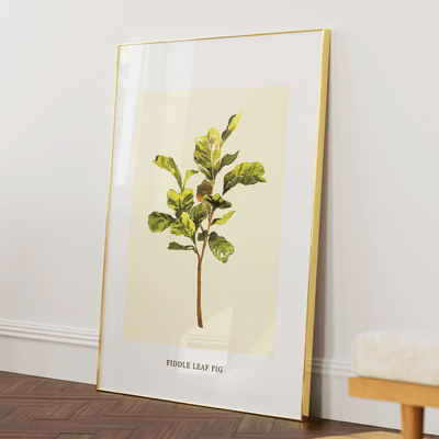 Fiddle Leaf Fig Nook At You Matte Paper Gold Metal Frame