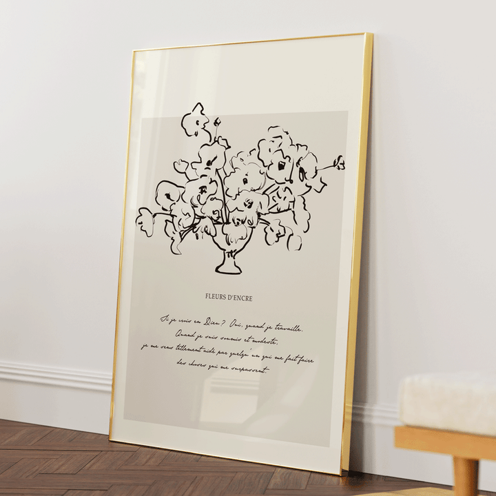 Fleurs D'Encre - Black Ink Nook At You Matte Paper Rolled Art