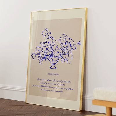 Fleurs D'Encre - Blue Ink Nook At You Matte Paper Rolled Art