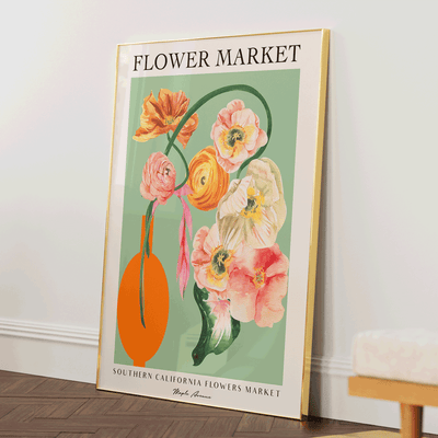 Flower Market - California Nook At You Matte Paper Gold Metal Frame